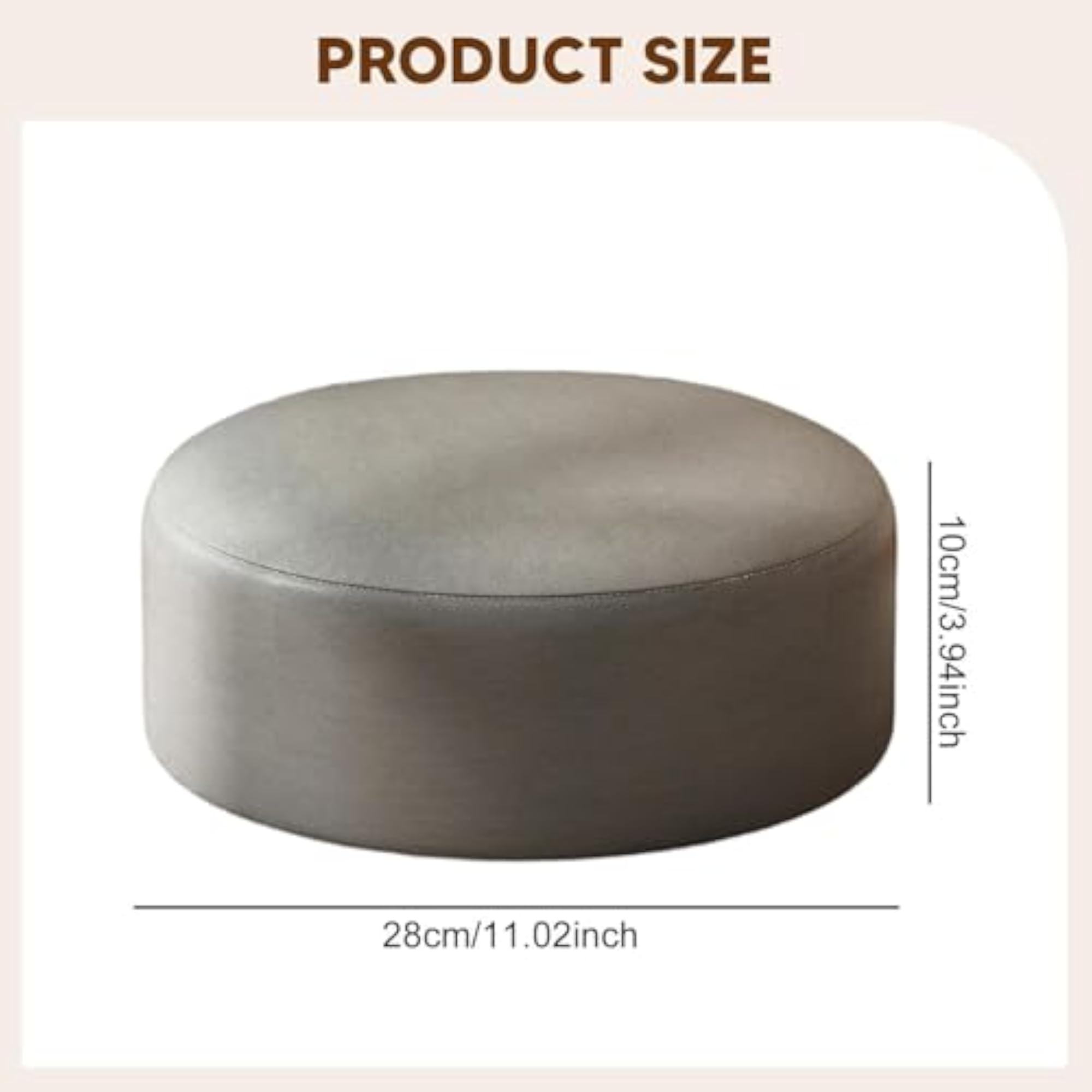 Round Soft Floor Cushion for Home and Office, Dark Gray